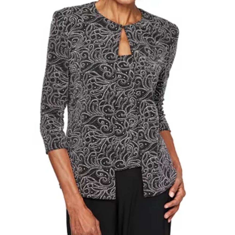 Alex Evening Glitter Print Top
